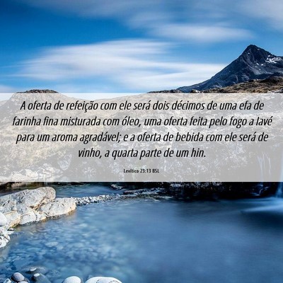 Picture 06 - Levítico 23:13 BSL - A oferta de refeição com ele será dois - Bible Verse Picture