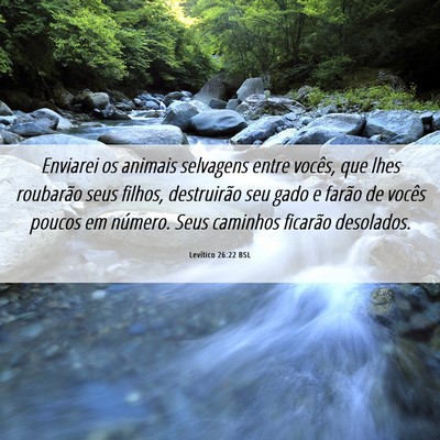 Picture 06 - Levítico 26:22 BSL - Enviarei os animais selvagens entre vocês, que - Bible Verse Picture