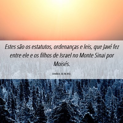 Picture 06 - Levítico 26:46 BSL - Estes são os estatutos, ordenanças e leis, que - Bible Verse Picture