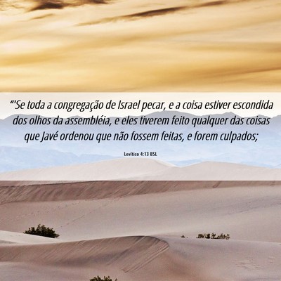 Picture 06 - Levítico 4:13 BSL - “'Se toda a congregação de Israel pecar, e a - Bible Verse Picture