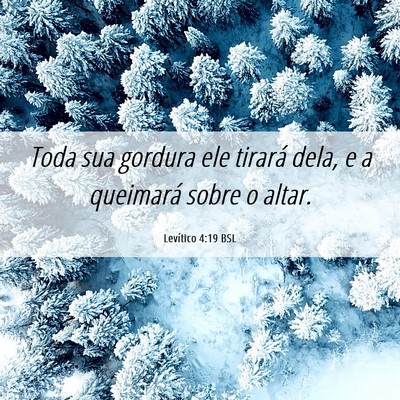 Picture 06 - Levítico 4:19 BSL - Toda sua gordura ele tirará dela, e a queimará - Bible Verse Picture