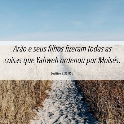 Picture 06 - Levítico 8:36 BSL - Arão e seus filhos fizeram todas as coisas que - Bible Verse Picture