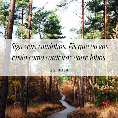 Picture 06 - Lucas 10:3 BSL - Siga seus caminhos. Eis que eu vos envio como - Bible Verse Picture