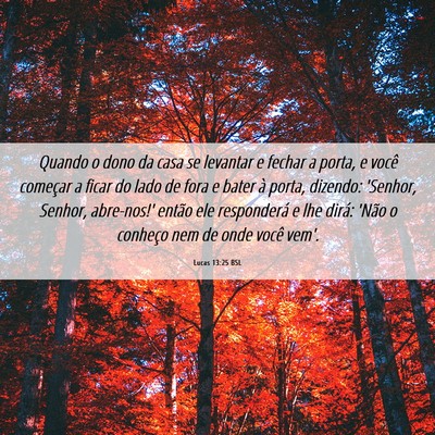Picture 06 - Lucas 13:25 BSL - Quando o dono da casa se levantar e fechar a - Bible Verse Picture