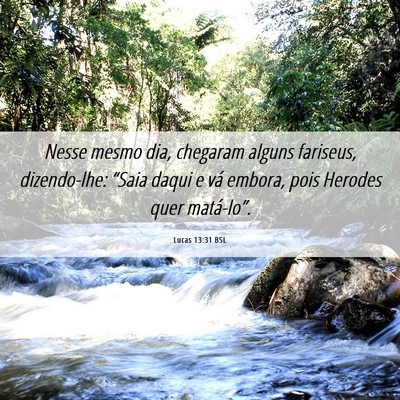 Picture 06 - Lucas 13:31 BSL - Nesse mesmo dia, chegaram alguns fariseus, - Bible Verse Picture