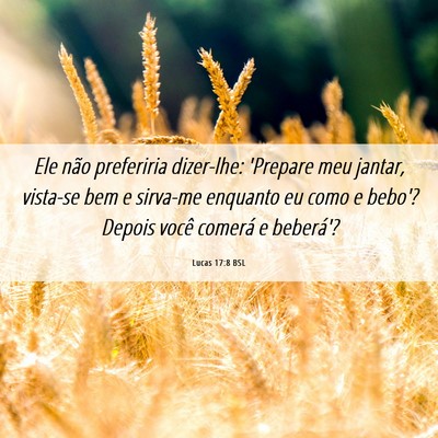 Picture 06 - Lucas 17:8 BSL - Ele não preferiria dizer-lhe: 'Prepare meu - Bible Verse Picture