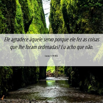 Picture 06 - Lucas 17:9 BSL - Ele agradece àquele servo porque ele fez as - Bible Verse Picture