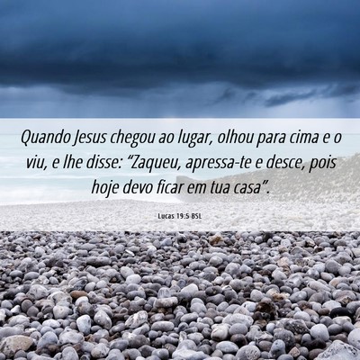 Picture 06 - Lucas 19:5 BSL - Quando Jesus chegou ao lugar, olhou para cima e o - Bible Verse Picture