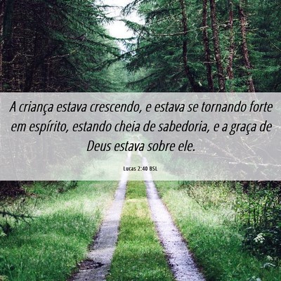Picture 06 - Lucas 2:40 BSL - A criança estava crescendo, e estava se tornando - Bible Verse Picture