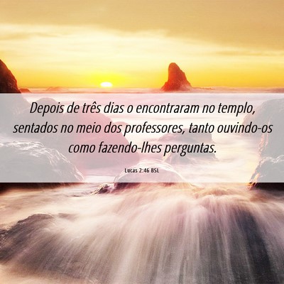 Picture 06 - Lucas 2:46 BSL - Depois de três dias o encontraram no templo, - Bible Verse Picture