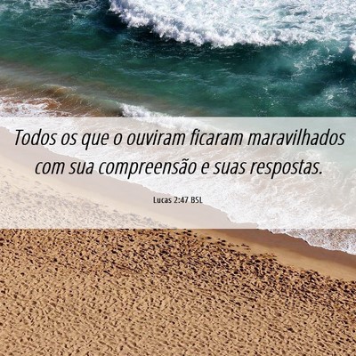 Picture 06 - Lucas 2:47 BSL - Todos os que o ouviram ficaram maravilhados com - Bible Verse Picture