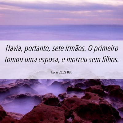 Picture 06 - Lucas 20:29 BSL - Havia, portanto, sete irmãos. O primeiro tomou - Bible Verse Picture