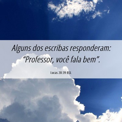 Picture 06 - Lucas 20:39 BSL - Alguns dos escribas responderam: “Professor, - Bible Verse Picture