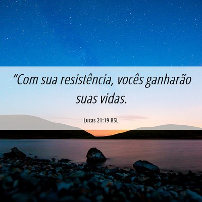 Picture 06 - Lucas 21:19 BSL - “Com sua resistência, vocês ganharão suas - Bible Verse Picture
