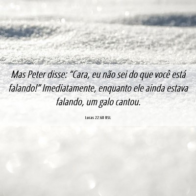Picture 06 - Lucas 22:60 BSL - Mas Peter disse: “Cara, eu não sei do que - Bible Verse Picture