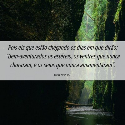 Picture 06 - Lucas 23:29 BSL - Pois eis que estão chegando os dias em que - Bible Verse Picture