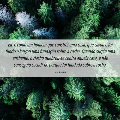 Picture 06 - Lucas 6:48 BSL - Ele é como um homem que constrói uma casa, que - Bible Verse Picture