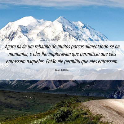 Picture 06 - Lucas 8:32 BSL - Agora havia um rebanho de muitos porcos - Bible Verse Picture