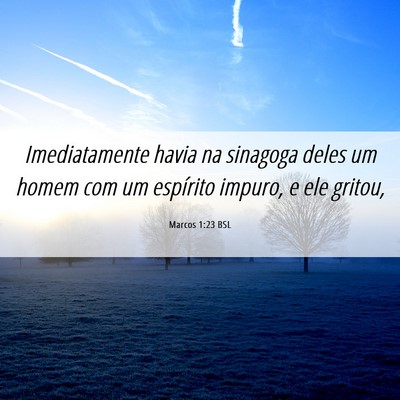 Picture 06 - Marcos 1:23 BSL - Imediatamente havia na sinagoga deles um homem - Bible Verse Picture