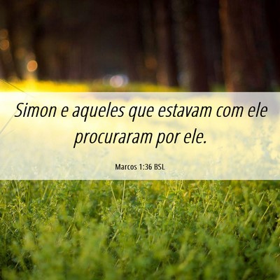 Picture 06 - Marcos 1:36 BSL - Simon e aqueles que estavam com ele procuraram - Bible Verse Picture