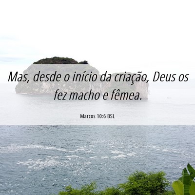 Picture 06 - Marcos 10:6 BSL - Mas, desde o início da criação, Deus os fez - Bible Verse Picture
