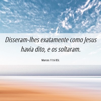 Picture 06 - Marcos 11:6 BSL - Disseram-lhes exatamente como Jesus havia dito, e - Bible Verse Picture