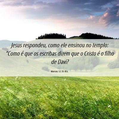 Picture 06 - Marcos 12:35 BSL - Jesus respondeu, como ele ensinou no templo: - Bible Verse Picture