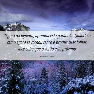 Picture 06 - Marcos 13:28 BSL - “Agora da figueira, aprenda esta parábola. - Bible Verse Picture