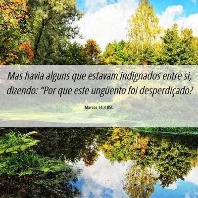 Picture 06 - Marcos 14:4 BSL - Mas havia alguns que estavam indignados entre si, - Bible Verse Picture
