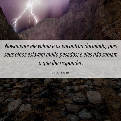 Picture 06 - Marcos 14:40 BSL - Novamente ele voltou e os encontrou dormindo, - Bible Verse Picture