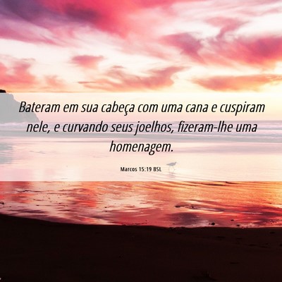 Picture 06 - Marcos 15:19 BSL - Bateram em sua cabeça com uma cana e cuspiram - Bible Verse Picture