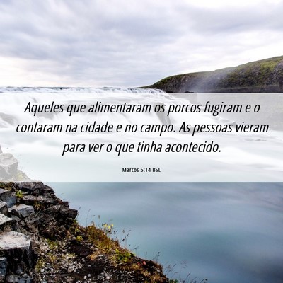 Picture 06 - Marcos 5:14 BSL - Aqueles que alimentaram os porcos fugiram e o - Bible Verse Picture