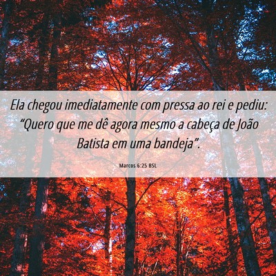 Picture 06 - Marcos 6:25 BSL - Ela chegou imediatamente com pressa ao rei e - Bible Verse Picture