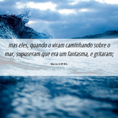Picture 06 - Marcos 6:49 BSL - mas eles, quando o viram caminhando sobre o mar, - Bible Verse Picture