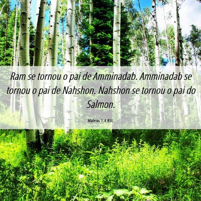 Picture 06 - Mateus 1:4 BSL - Ram se tornou o pai de Amminadab. Amminadab se - Bible Verse Picture