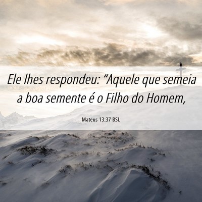 Picture 06 - Mateus 13:37 BSL - Ele lhes respondeu: “Aquele que semeia a boa - Bible Verse Picture
