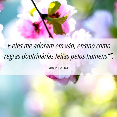 Picture 06 - Mateus 15:9 BSL - E eles me adoram em vão, ensino como regras - Bible Verse Picture