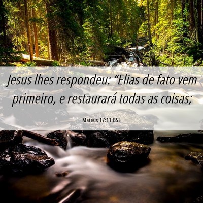 Picture 06 - Mateus 17:11 BSL - Jesus lhes respondeu: “Elias de fato vem - Bible Verse Picture