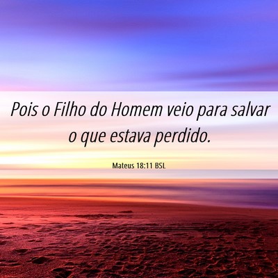 Picture 06 - Mateus 18:11 BSL - Pois o Filho do Homem veio para salvar o que - Bible Verse Picture