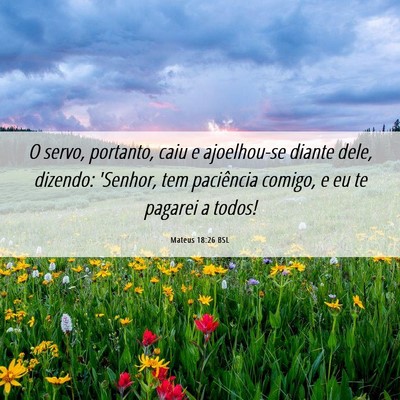 Picture 06 - Mateus 18:26 BSL - O servo, portanto, caiu e ajoelhou-se diante - Bible Verse Picture