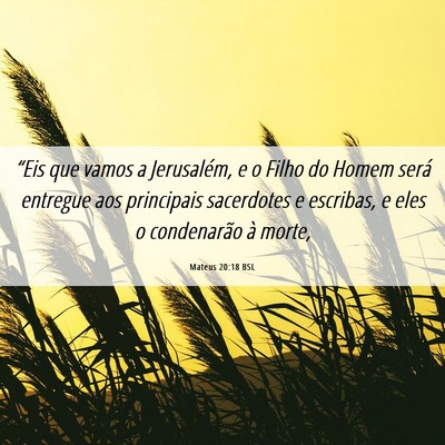 Picture 06 - Mateus 20:18 BSL - “Eis que vamos a Jerusalém, e o Filho do Homem - Bible Verse Picture