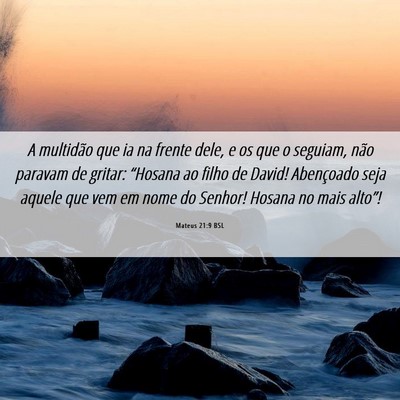 Picture 06 - Mateus 21:9 BSL - A multidão que ia na frente dele, e os que o - Bible Verse Picture