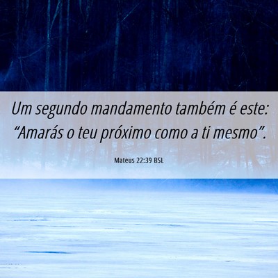 Picture 06 - Mateus 22:39 BSL - Um segundo mandamento também é este: “Amarás - Bible Verse Picture