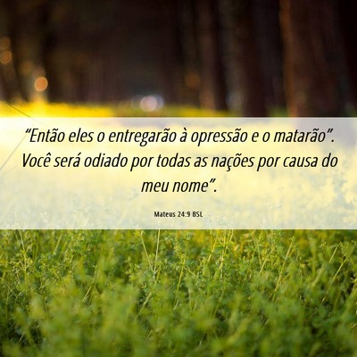Picture 06 - Mateus 24:9 BSL - “Então eles o entregarão à opressão e o - Bible Verse Picture
