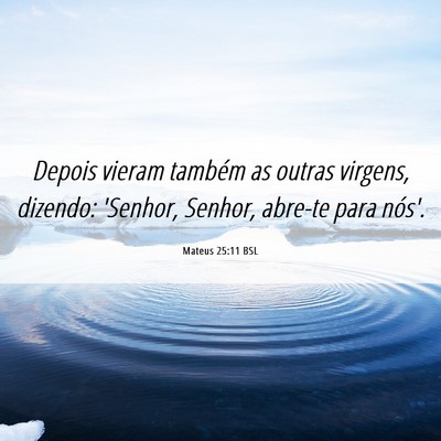 Picture 06 - Mateus 25:11 BSL - Depois vieram também as outras virgens, dizendo: - Bible Verse Picture