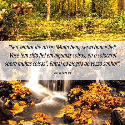 Picture 06 - Mateus 25:21 BSL - “Seu senhor lhe disse: 'Muito bem, servo bom e - Bible Verse Picture