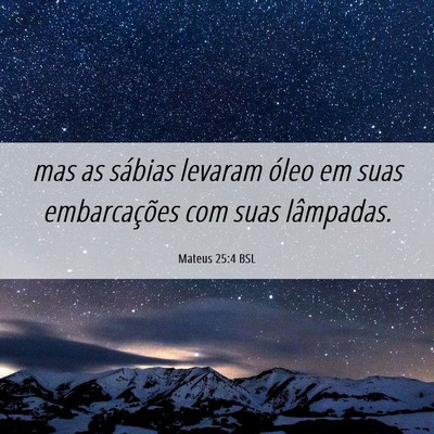 Picture 06 - Mateus 25:4 BSL - mas as sábias levaram óleo em suas - Bible Verse Picture