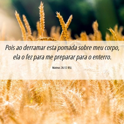 Picture 06 - Mateus 26:12 BSL - Pois ao derramar esta pomada sobre meu corpo, ela - Bible Verse Picture