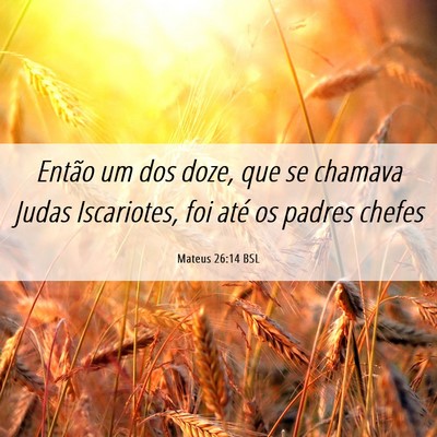 Picture 06 - Mateus 26:14 BSL - Então um dos doze, que se chamava Judas - Bible Verse Picture