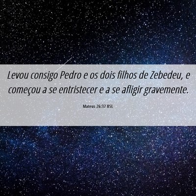 Picture 06 - Mateus 26:37 BSL - Levou consigo Pedro e os dois filhos de Zebedeu, - Bible Verse Picture